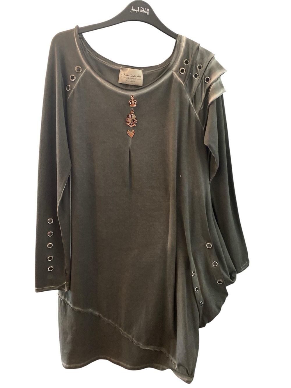 Elisa Cavaletti by Daniela Dellavalle Gray Jersey Tunic Dress Size XL